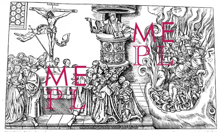 : Drawing of the teachings of Luther, 1520 : Drawing of the teachings of Luther, 1520