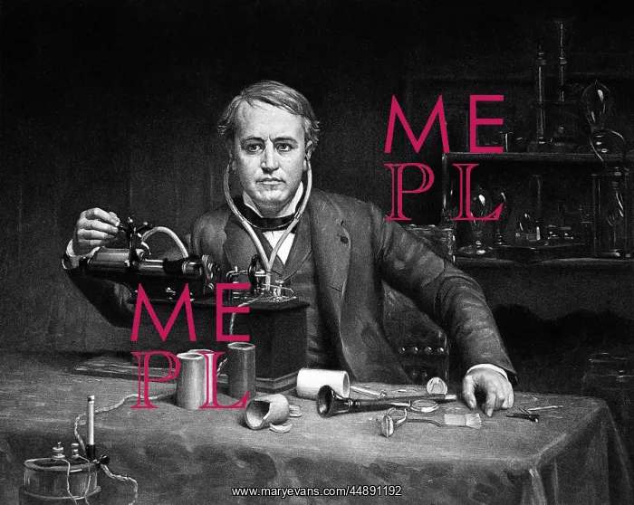 : Drawing Of Thomas A. Edison & : Drawing Of Thomas A. Edison &