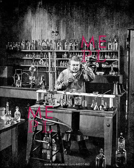 : Drawing Thomas A. Edison At Work : Drawing Thomas A. Edison At Work