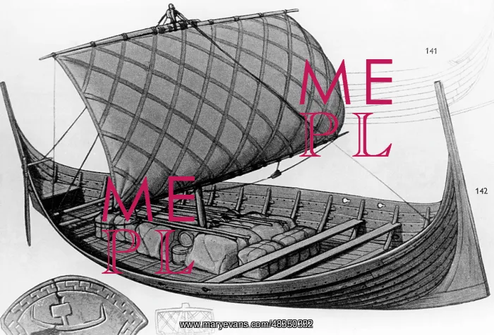 : Drawing of a viking ship : Drawing of a viking ship