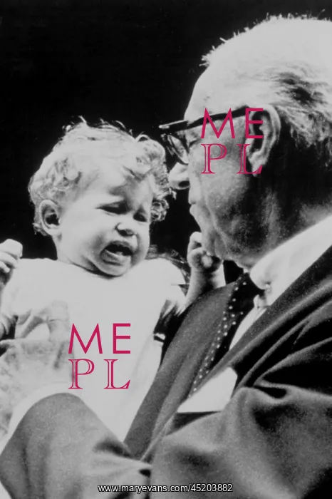 : DR.BENJAMIN SPOCK and crying baby, 1968. ? : DR.BENJAMIN SPOCK and crying baby, 1968. ?