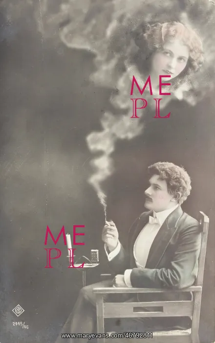 : Dreaming man with cigarette : Dreaming man with cigarette