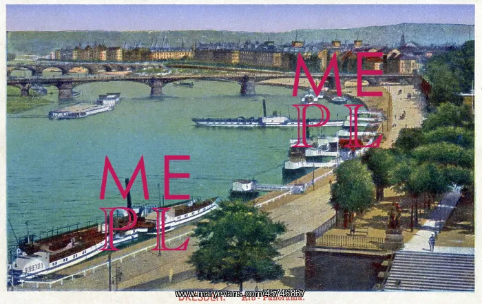 : Dresden, Germany - Panoramic View along the River Elbe : Dresden, Germany - Panoramic View along the River Elbe