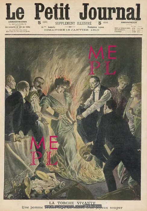 : DRESS CATCHES FIRE / 1910 : DRESS CATCHES FIRE / 1910