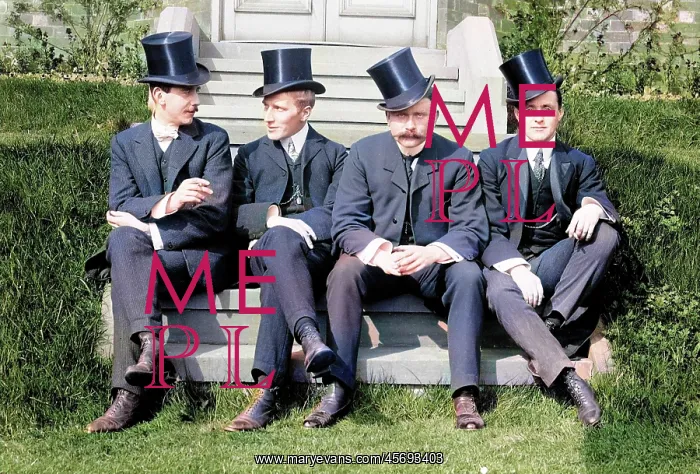 : Four well dressed Edwardian men : Four well dressed Edwardian men