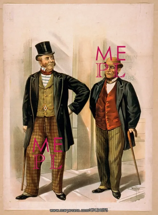  : Two well dressed men with canes, standing on sidewalk outsid