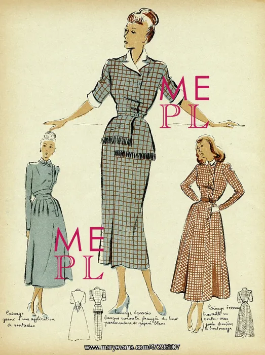 : DRESSES LATE 1940S : DRESSES LATE 1940S
