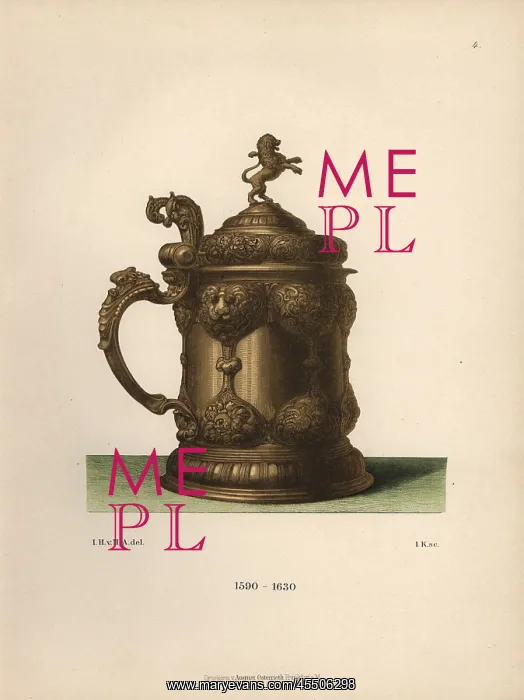 : Drinking vessel in gilded silver with lions : Drinking vessel in gilded silver with lions