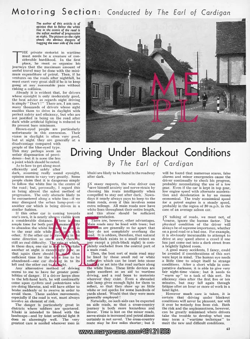 : Driving under blackout conditions, 1939 : Driving under blackout conditions, 1939
