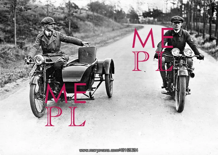 : Driving school on a motorcycle, 1926 : Driving school on a motorcycle, 1926