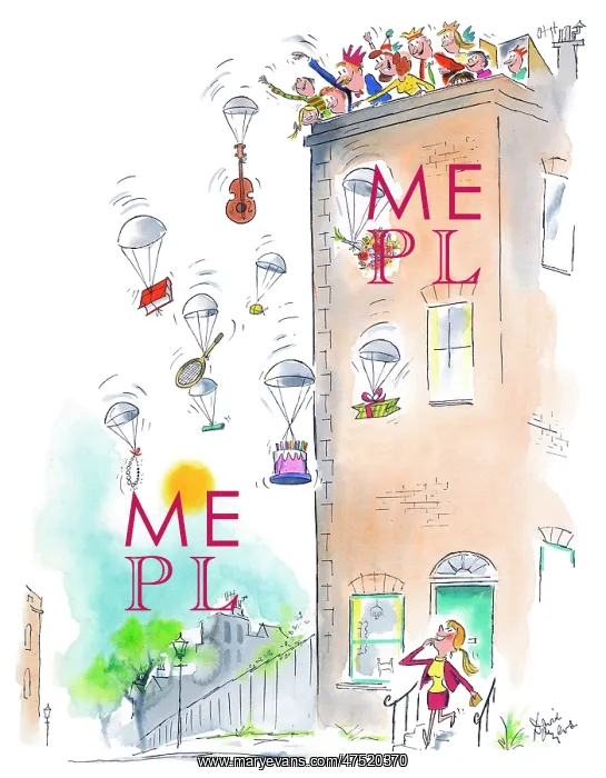 : Dropping presents from roof by parachute : Dropping presents from roof by parachute