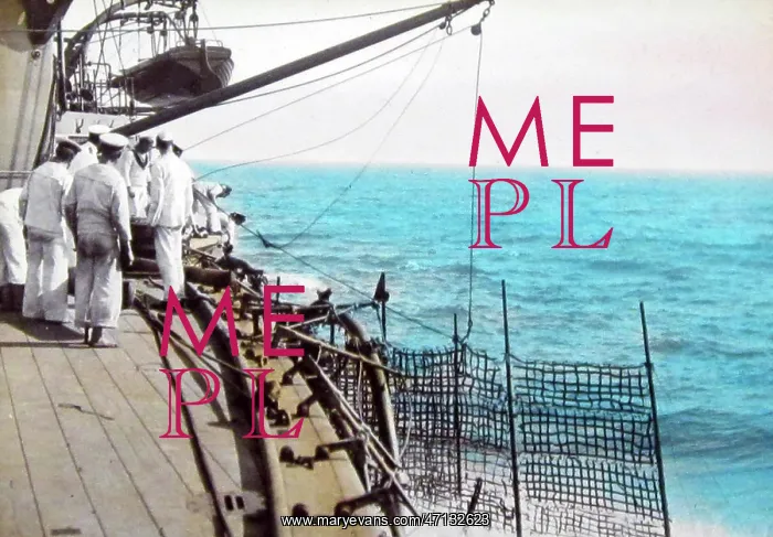  : Dropping target for gun prictice Battleship Royal Navy