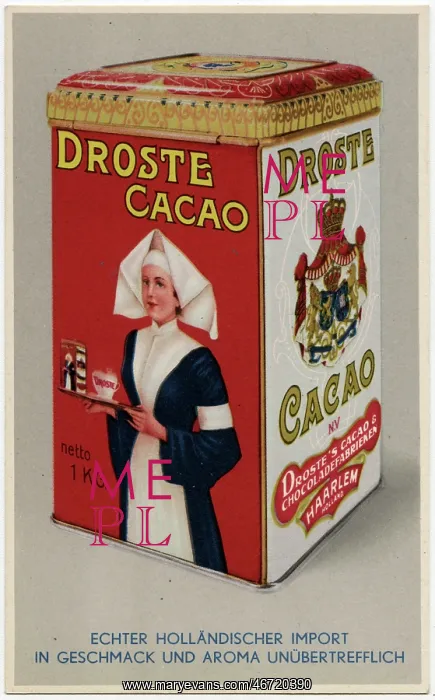 : Droste Drinking Chocolate Tin - Haarlem, The Netherlands : Droste Drinking Chocolate Tin - Haarlem, The Netherlands