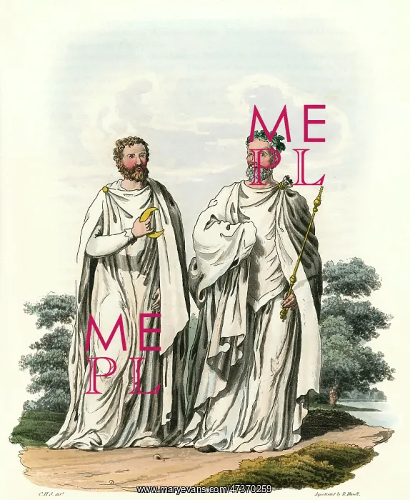 : DRUIDS. Two priests of the Druidical order : the one on the left holds : DRUIDS. Two priests of the Druidical order : the one on the left holds