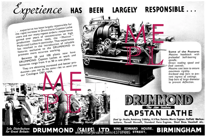 : Drummond Capstan Lathes : Drummond Capstan Lathes