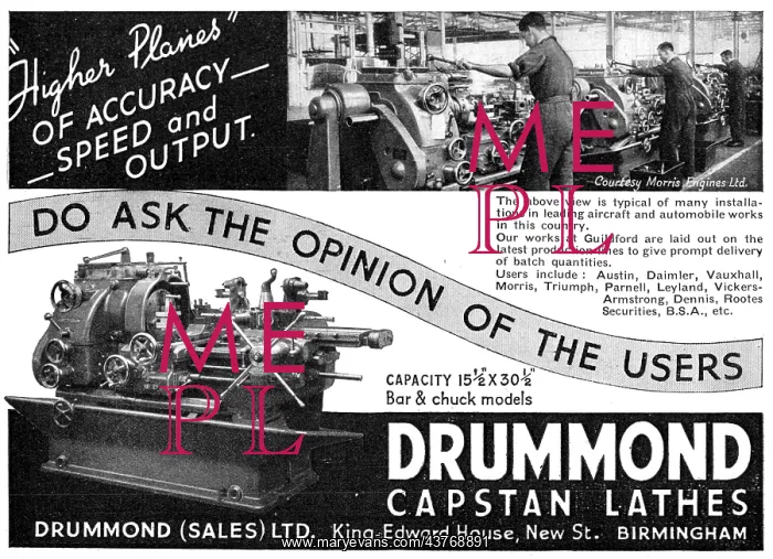 : Drummond Capstan Lathes : Drummond Capstan Lathes