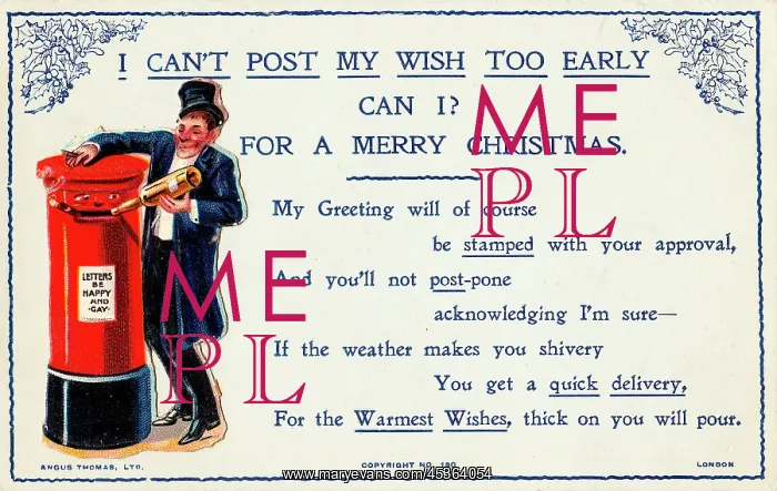 : Drunkard and bottle with comic verse on a Christmas card : Drunkard and bottle with comic verse on a Christmas card