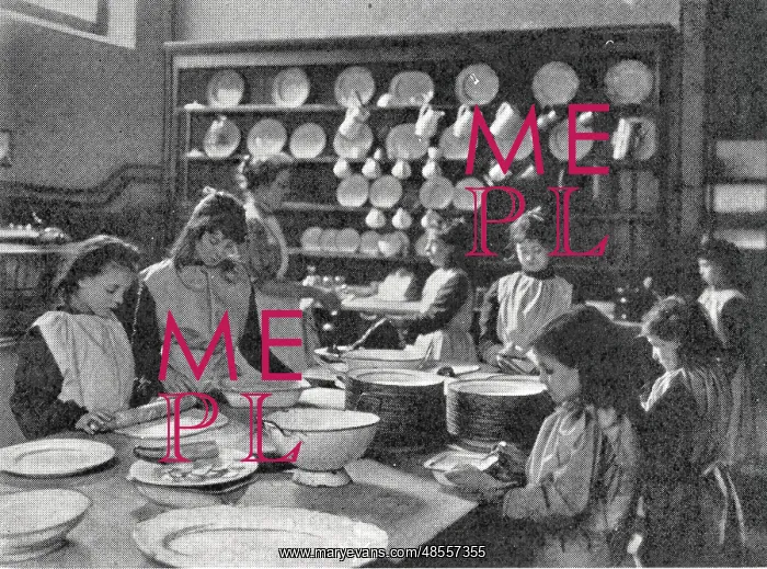 : Drury Lane Day Industrial School, London - Preparing Dinner : Drury Lane Day Industrial School, London - Preparing Dinner