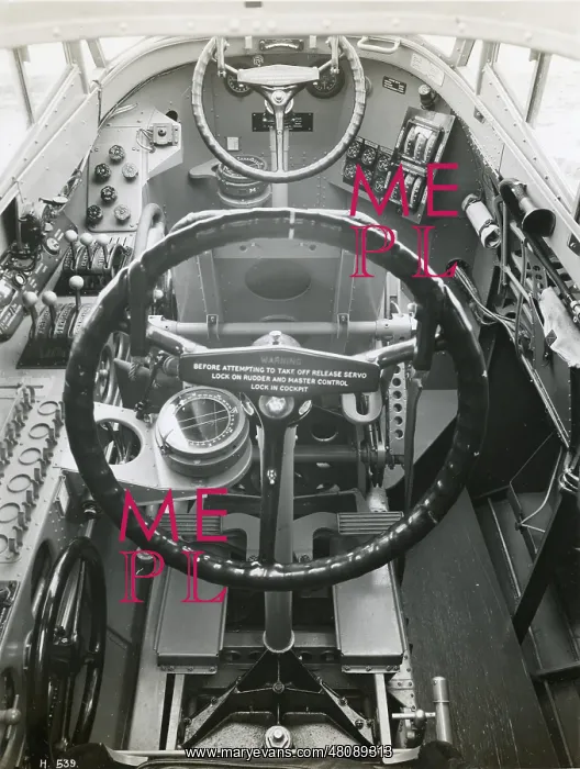 : Dual-control cockpit of Short S14 Sarafand, S1589 : Dual-control cockpit of Short S14 Sarafand, S1589