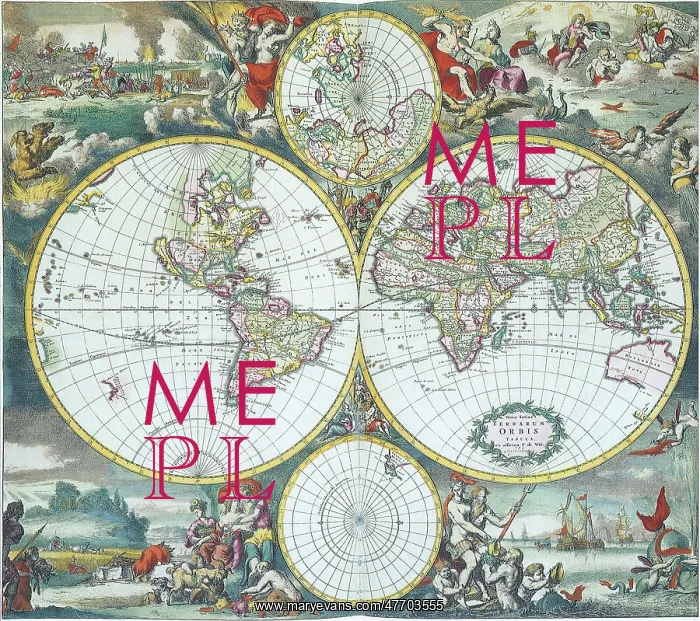 : Dual Hemisphere Map of the World 1668 : Dual Hemisphere Map of the World 1668