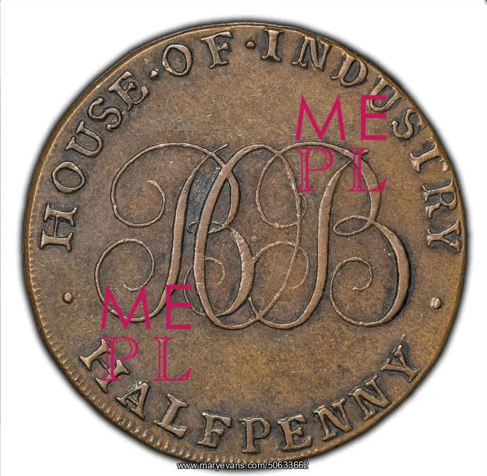 : Dublin House of Industry Halfpenny : Dublin House of Industry Halfpenny