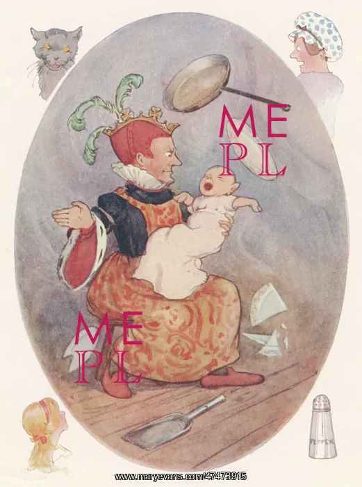 : The Duchess and her baby, with plates flying : The Duchess and her baby, with plates flying