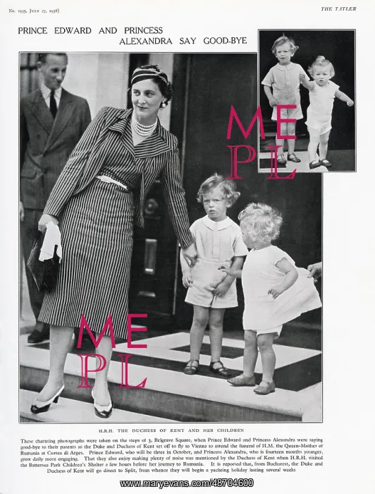 : Duchess of Kent with her children : Duchess of Kent with her children