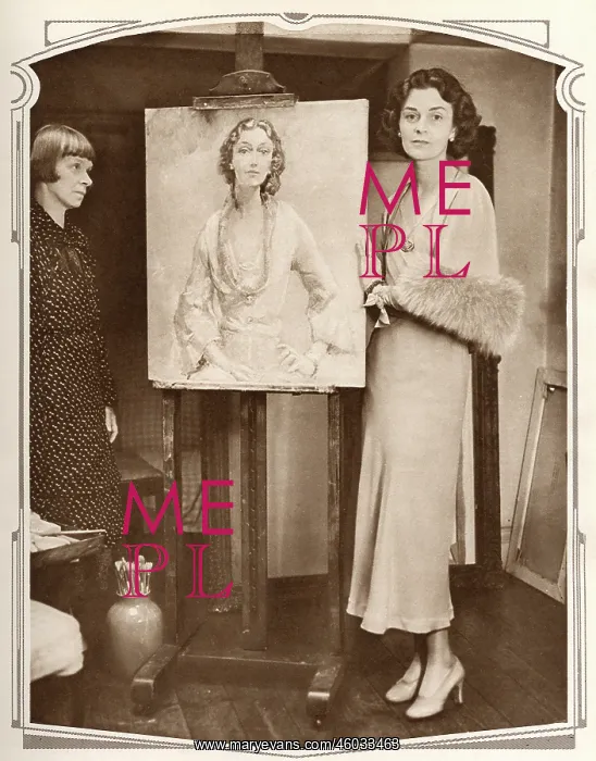 : The Duchess of Leinster with her portrait : The Duchess of Leinster with her portrait