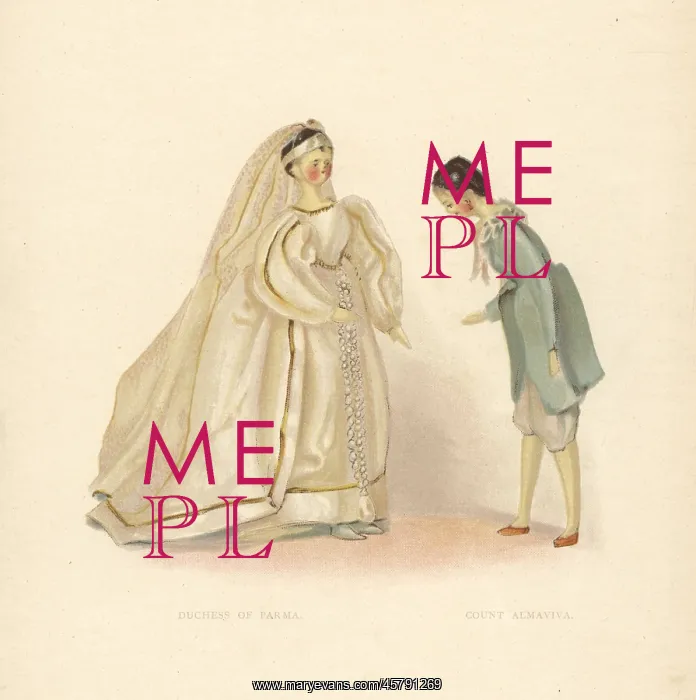 : Duchess of Parma and Count Almaviva dolls dressed : Duchess of Parma and Count Almaviva dolls dressed