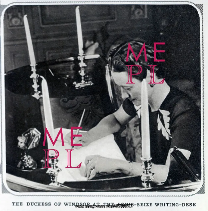 : Duchess of Windsor writing : Duchess of Windsor writing