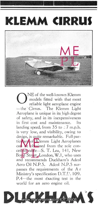 : Duckhams Adcol Specified For The Klemm Cirrus : Duckhams Adcol Specified For The Klemm Cirrus