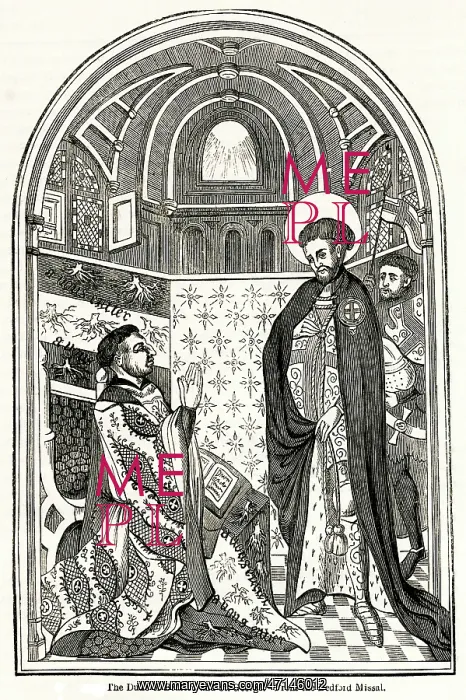 : Duke of Bedford praying before St George : Duke of Bedford praying before St George