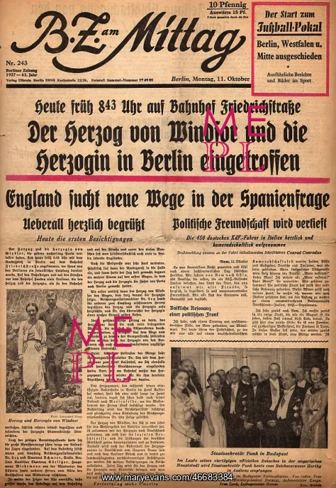 : Duke and Duchess of Windsor visit Germany : Duke and Duchess of Windsor visit Germany