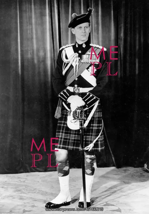 : Duke of Edinburgh in Cameron Highlanders uniform : Duke of Edinburgh in Cameron Highlanders uniform
