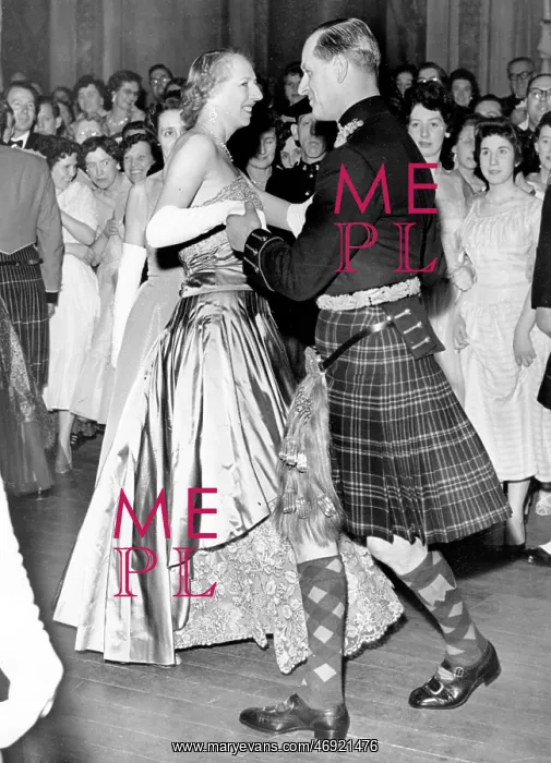 : Duke of Edinburgh dancing with Lady Barber at a ball : Duke of Edinburgh dancing with Lady Barber at a ball