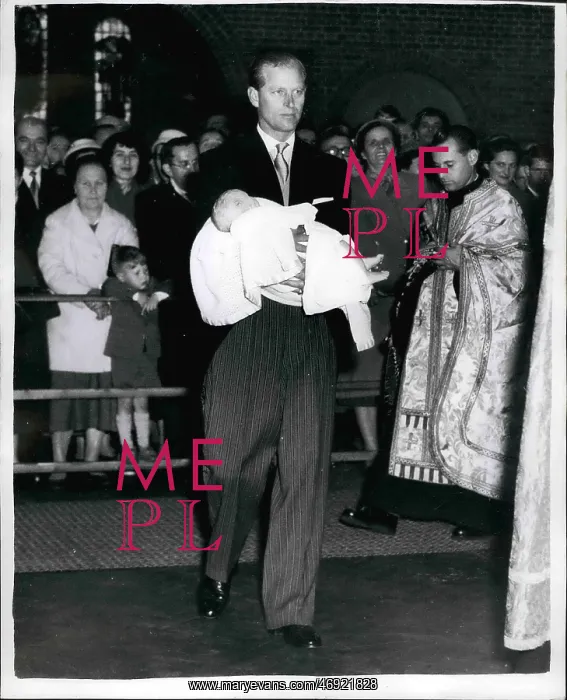 : Duke of Edinburgh as godfather at baptism : Duke of Edinburgh as godfather at baptism