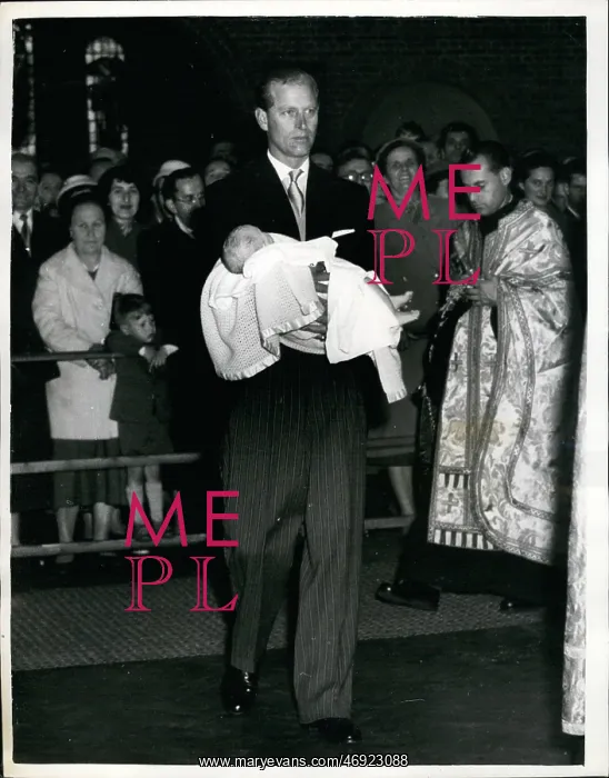 : Duke of Edinburgh as godfather at baptism : Duke of Edinburgh as godfather at baptism