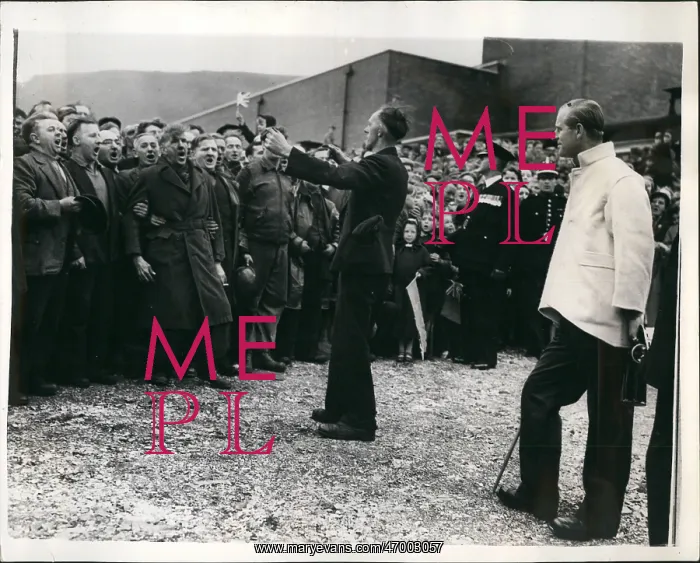 : Duke of Edinburgh hears Welsh miners singing : Duke of Edinburgh hears Welsh miners singing