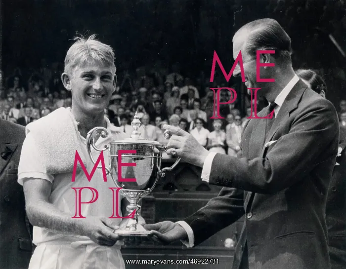 : Duke of Edinburgh and Lewis Hoad, Wimbledon tennis : Duke of Edinburgh and Lewis Hoad, Wimbledon tennis