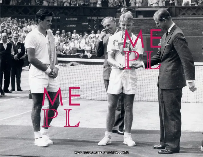 : Duke of Edinburgh and Lewis Hoad, Wimbledon tennis : Duke of Edinburgh and Lewis Hoad, Wimbledon tennis