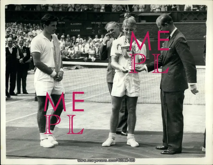 : Duke of Edinburgh and Lewis Hoad, Wimbledon tennis : Duke of Edinburgh and Lewis Hoad, Wimbledon tennis