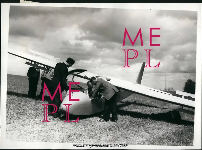 : Duke of Edinburgh in two-seater glider, Gloucester : Duke of Edinburgh in two-seater glider, Gloucester