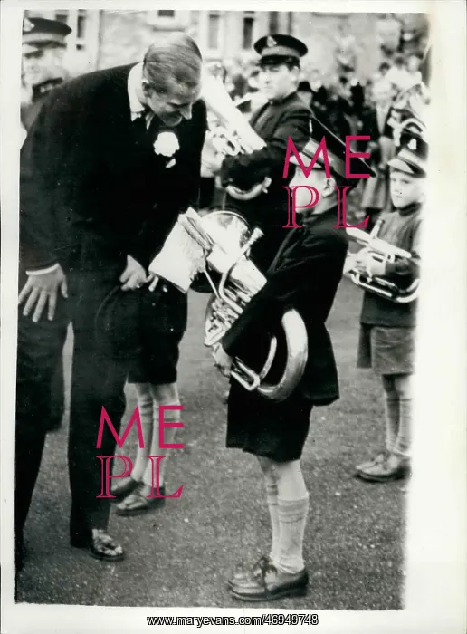 : Duke of Edinburgh and young euphonium player : Duke of Edinburgh and young euphonium player