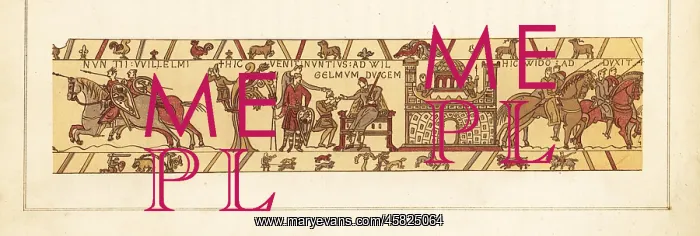 : Duke WIlliam of Normandy on his throne receiving a messenger : Duke WIlliam of Normandy on his throne receiving a messenger