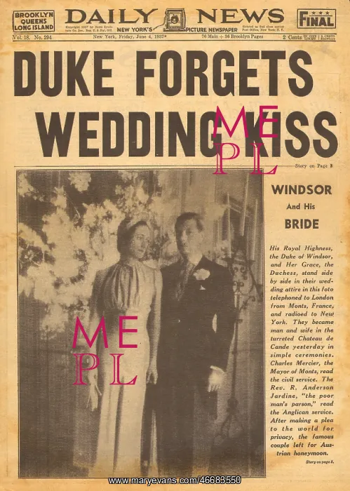 : Duke of Windsor marries Wallis Simpson : Duke of Windsor marries Wallis Simpson