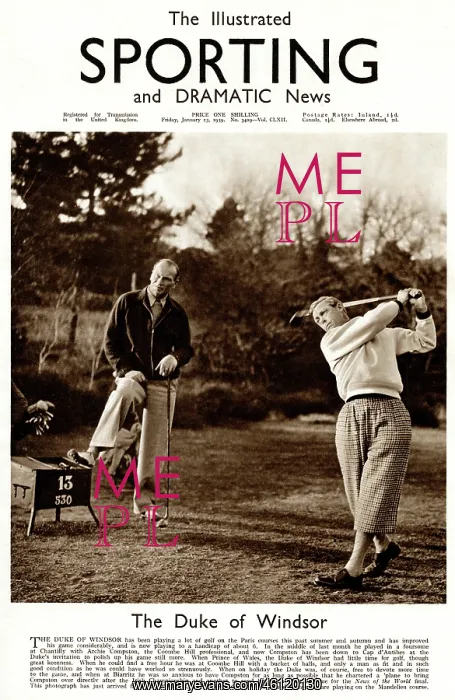 : The Duke of Windsor playing golf at Cap D'Antibes : The Duke of Windsor playing golf at Cap D'Antibes