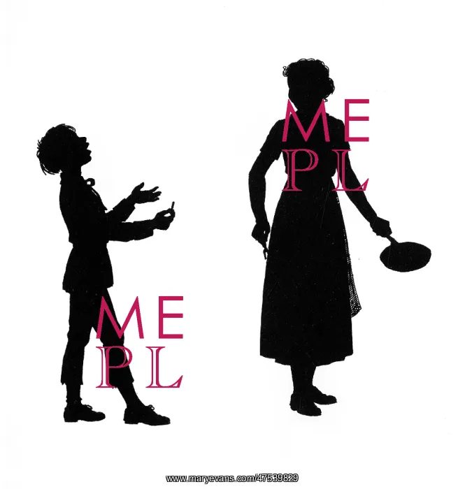 : Dunderpate and his mother with the frying pan : Dunderpate and his mother with the frying pan