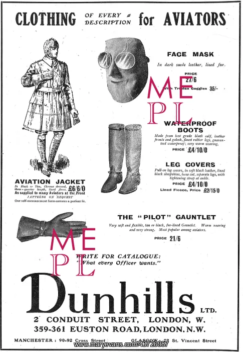 : Dunhills - Clothing Of Every Description For Aviators : Dunhills - Clothing Of Every Description For Aviators