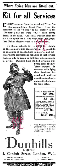 : Dunhills - Where Flying Men Are Fitted Out : Dunhills - Where Flying Men Are Fitted Out
