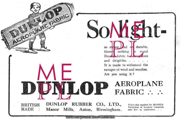 : Dunlop Aeroplane Fabrics Are Light, Durable & Strong : Dunlop Aeroplane Fabrics Are Light, Durable & Strong